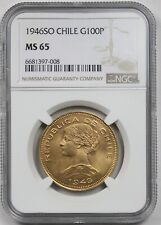 1946SO Chile G100P NGC MS 65 Gold 100 Pesos