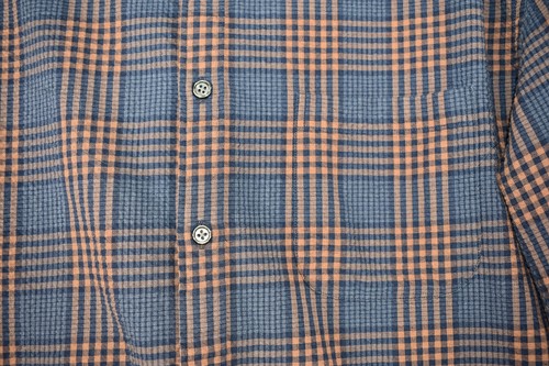 Jos A Bank 1905 Traditional Fit Shirt Mens Large Blue Brown Seersucker Button - Picture 3 of 13