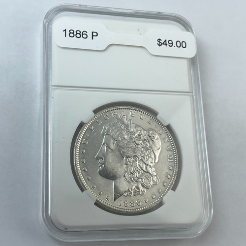 Set (4) Morgan Silber Dollar - verschiedene Jahre Zustände & Prägestätten - Platten - Bild 2 von 9