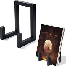 Vinyl Record Storage Holder Black Metal Tabletop Retro Minimal For Lp Display