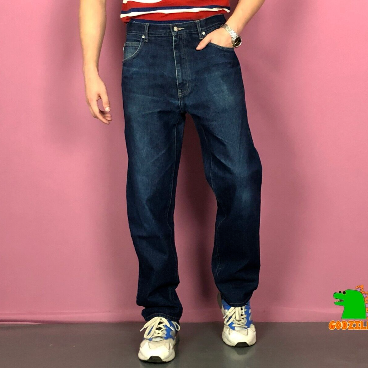 Jeans dritti Yves Saint Laurent vintage da uomo W34 L32 pantaloni denim YSL lusso