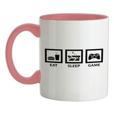 Eat Sleep Juego - Taza de Cerámica - Jugador Videojuegos Consola PC Amor