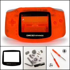 GBA Nintendo Game Boy Advance Replacement Housing Shell Lens Clear Orange USA 