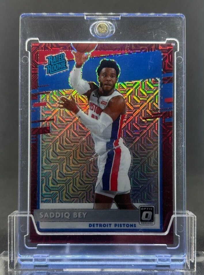 Saddiq Bey 2020-21 Donruss Optic Red Choice 44/88 Rated Rookie #169 Pistons