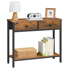 HOOBRO Console Table with 2 Non-woven Drawers Hallway Table Small Side Table