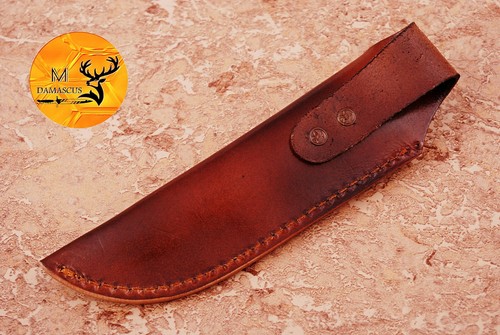CUSTOM HANDMADE GENUINE COW LEATHER SHEATH FOR FIXED BLADE KNIFE 1305 - Picture 4 of 5