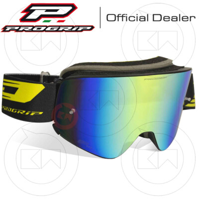 PROGRIP MAGNETIC MASKE MOTO CROSS ENDURO 3205 schwarz/gelb Spiegelglas