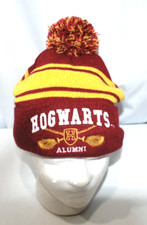 Harry Potter Hogwarts House Alumni Pom Cuff Beanie Stocking Cap Adult One Size