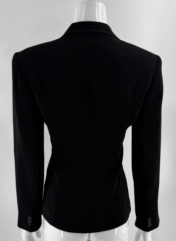 Blazer Ice Cube by Michael de Colección Años 90 Talla 2 Negro Sólido Traje de Carrera Chaqueta Para Mujer Foto 4 de 4
