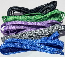 Bandana Paisley Shoe Laces 47 in Pink Black White Purple Green  1 Pr 3/8 thick