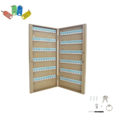 Key Cabinet Key Storage Lock Box Wall Mount Steel Security Lock Box100 Keys