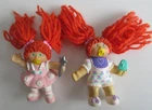 2 Vintage 1985 Cabbage Patch Kid Figures Mini Figurines PVC 3"