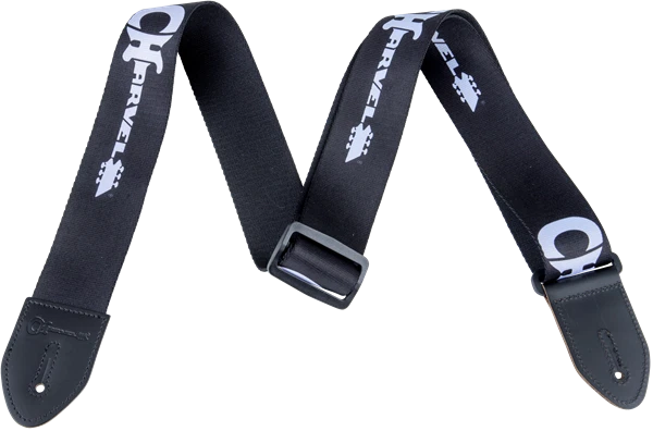 Genuine Charvel Logo Guitar Strap Black with White Logo