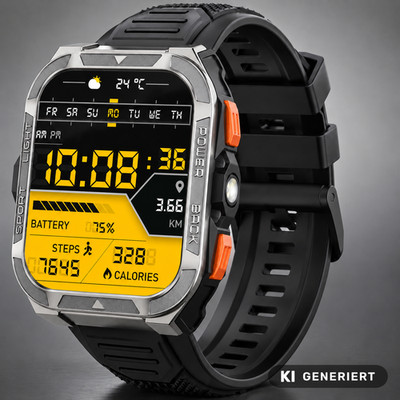Blackview W80Pro Herren-Smartwatch Integriertes GPS Kompass 900 mAh Akku NEU OVP
