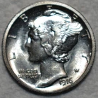 Uncirculated 1916-S Mercury Dime, Blazing, Well-Stuck specimen.
