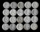 Franklin Half Dollar Roll (20 Coins)  90% Silver (1948-63) Lot C50