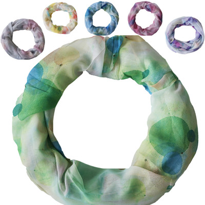 Damen Loop Schal Rundschal 20% Seide Schlauchschal Halstuch Tuch Kreise 2331