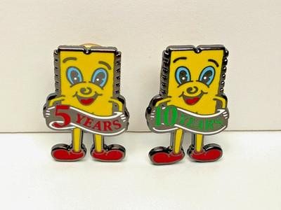 Fry's Electronics Employee Tenure Appreciation Pins - 5 & 10 Year NEW lot of (2)