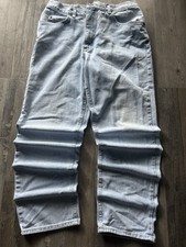 Made In U.S.A Lee Men's Light Blue Denim Jeans Regular Straight Button Pockets