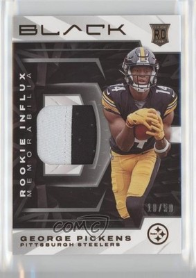 2022 Panini Black Rookie Influx Materials Copper 10/50 George Pickens RC 0x50
