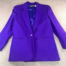 Career Editions Vintage Purple 100% Wool Blazer Made in USA Size 8