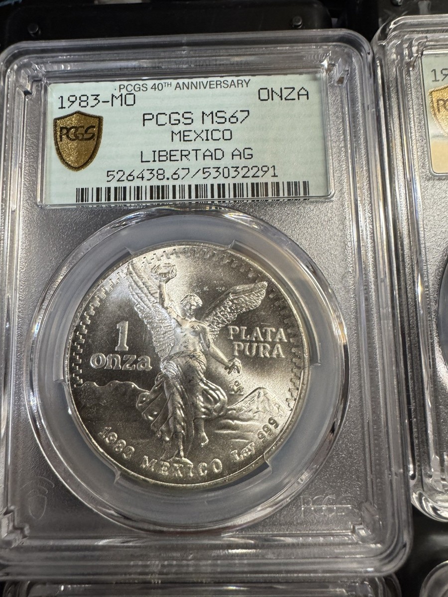 1983-Mo MEXICO 1oz Silver Libertad PCGS MS67 “40TH Anniversary