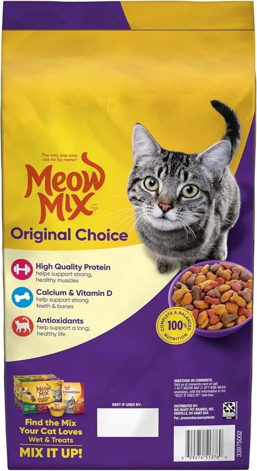Meow Mix Original Choice Dry Cat Food – 6.3 lb Bag, Complete & Balanced - Image 3 of 4