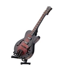 Miniature Guitar Replica W/ Stand Case Musical Model For Decoration Gifts