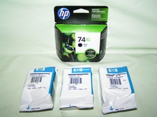 GENUINE HP 74XL + 3 HP 75 Ink Cartridges for Photosmart C4480 C4580 C4599 C5580