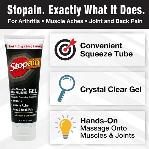 Stopain Schmerzlinderung Gel 4oz (2 Pack) Hergestellt in den USA, Maximale Stärke Schnell 2 Pack - Bild 2 von 7