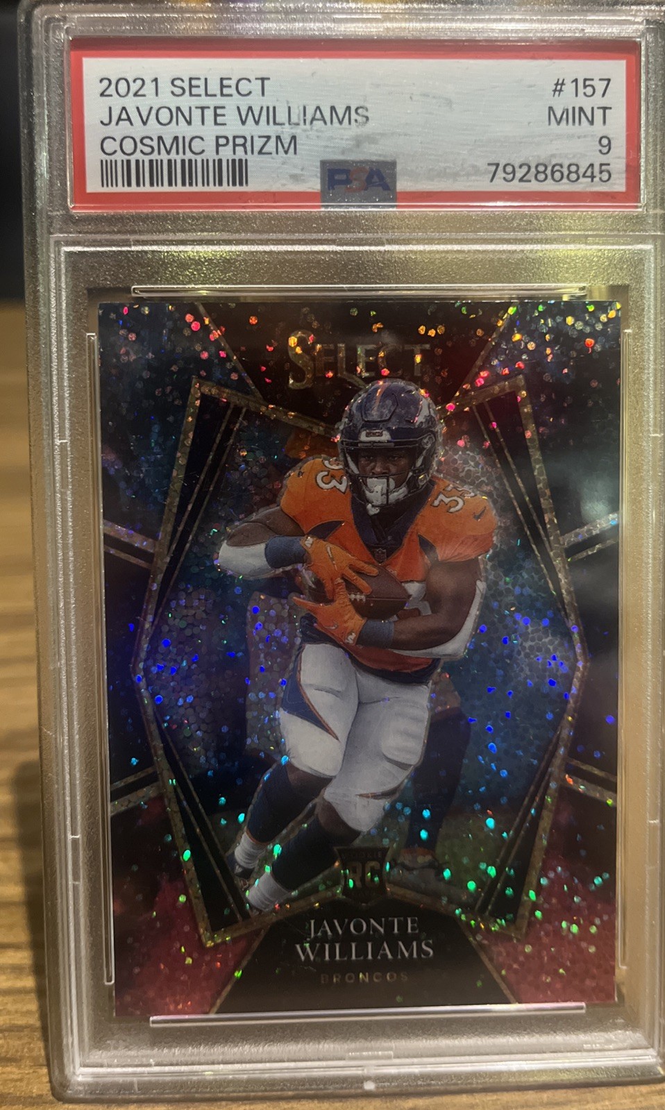 2021 Panini Select Club Level Javonte Williams #257 Cosmic Prizm (RC)