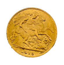 1913 British Gold Half Sovereign featuring King George V