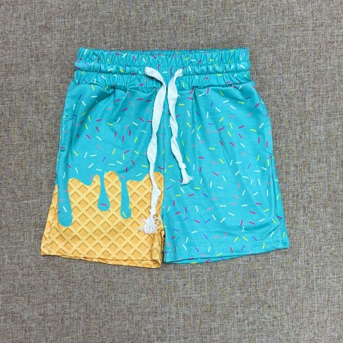 Sibling Kids Boys Summer Bottoms Cute Ice Cream Drip Print Shorts With Pocket - Picture 17 of 18