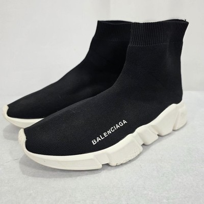 Authentic Balenciaga Speed Trainer Black White Sock Sneakers Women EU 36