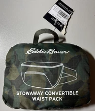 Brand New Eddie Bauer Stowaway Convertible Waist Fanny Pack SPRIG Camouflage