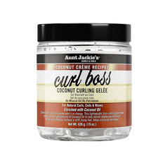 Aunt Jackie's Curls Coils Curl Boss Coconut Curling Gel e, 15 oz