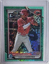 2024 Bowman Chrome Aqua Shimmer Refractor/125 Carlos Sanchez #BCP-25 Reds