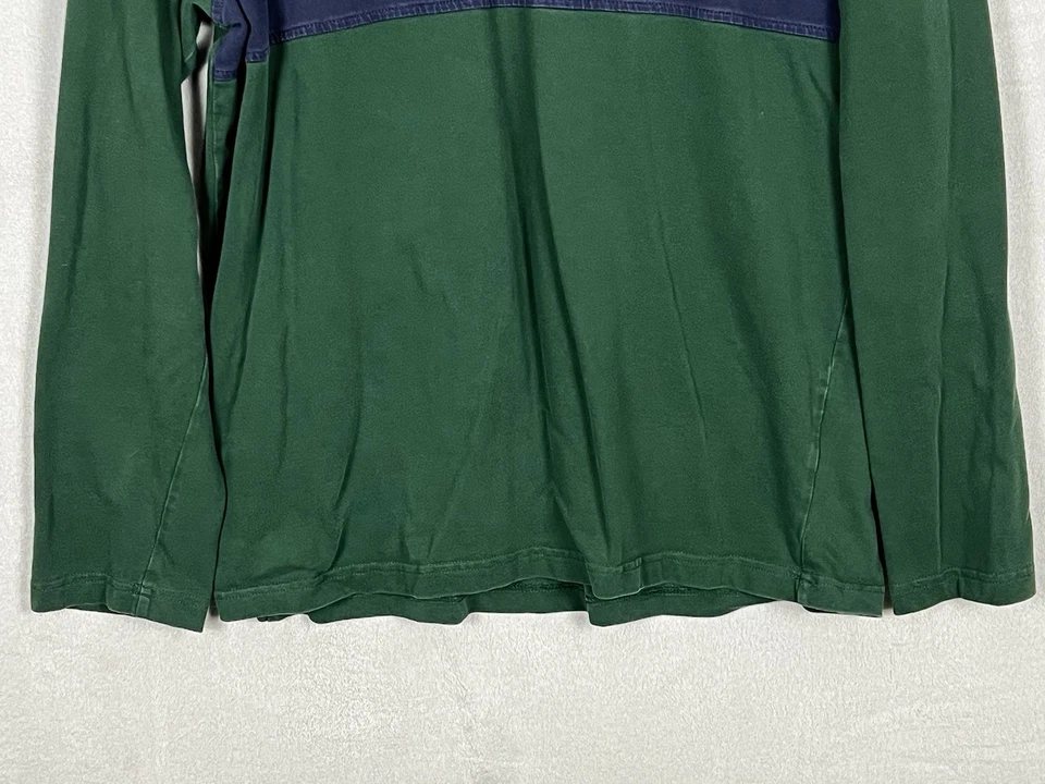 Nautica 1/4 Zip Sweatshirt Size L Green Color Vintage Men's Striped Mock Neck - Image 4 of 4