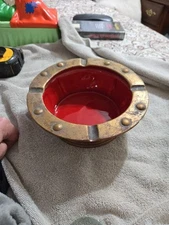 Vintage Large Glazed Ceramic Ashtray American Mid Century Modern Extremely Rare