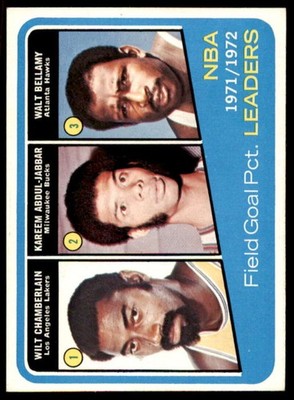 Wilt Chamberlain/Kareem Abdul-Jabbar/Walt Bellamy LL Card 1972-73 Topps #173 