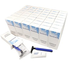 Disposable Razors in Bulk Shaving Kit Twin Blade Razors and Cream 12g , Indiv...