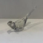 Vintage Fenton Clear Glass Bird of Happiness Paperweight Figurine