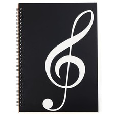 Blank Sheet Music Notebook, 160 Pages Composition Staff Paper Notebook, Black
