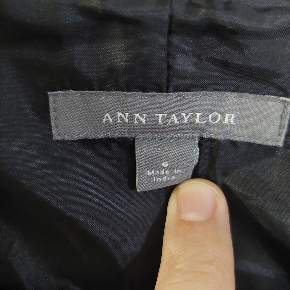 Jaqueta blazer jeans Ann Taylor feminina pequena ajustada casual carreira - Imagem 4 de 4