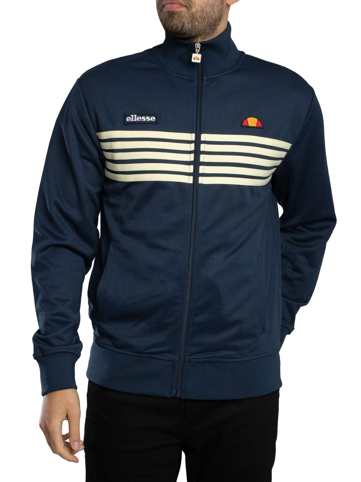 Ellesse Vicenza Track Jacket, Navy/Light Yellow - M