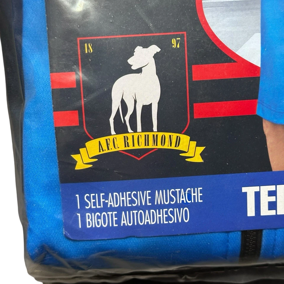 Disfraz Ted Lasso XL 40/42 Richmond Chaqueta de Fútbol Visera Silbato Bigote Nuevo Foto 4 de 4