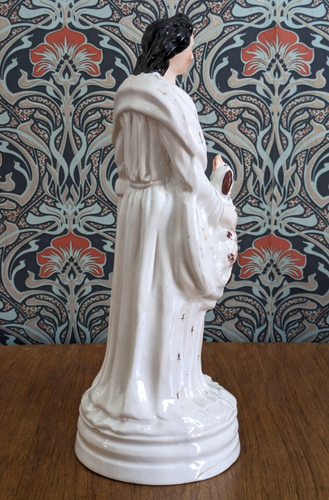 Large 19th Century Staffordshire Pottery Antique Man & Spaniel Dog Figure 41.5cm - Picture 13 of 16