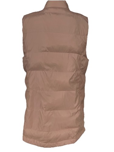 J Jill Down Puffer Vest Womens LP Pink Quilted Full Zip Pockets Long Side Snaps - Picture 3 of 9