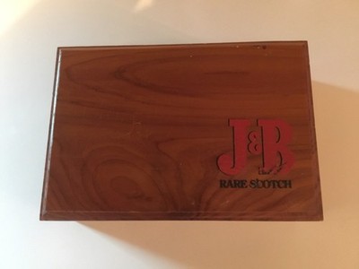 J&B RARE SCOTCH Playing Cards 2 sealed decks with Wood Box