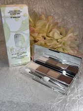 Clinique All About Shadow Quad Palette - 01 TEDDY BEAR - Full Size NIB Free Ship